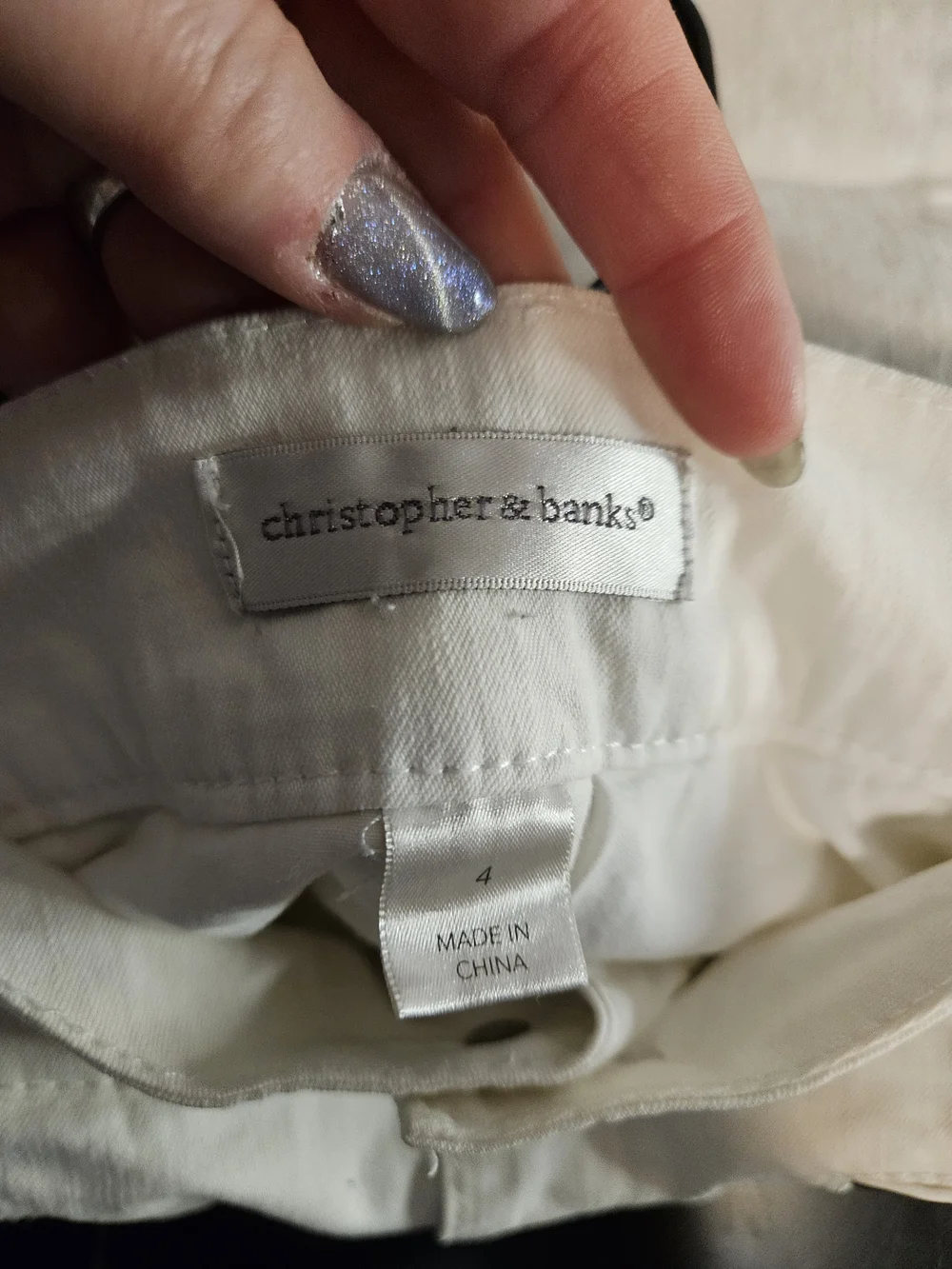 Christopher & Banks White Casual A-Line Skort with Front Pockets